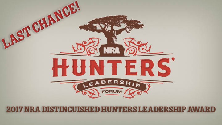 Nominations for NRA Hunters Leadership Award Due Jan. 31!