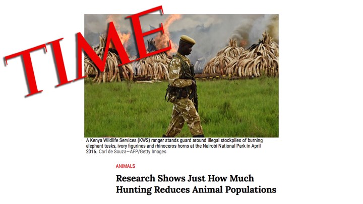 Time Magazine Errs, Hunting Helps Wildlife!