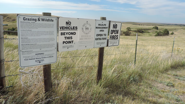 signs in nebraska highlight public hunting land