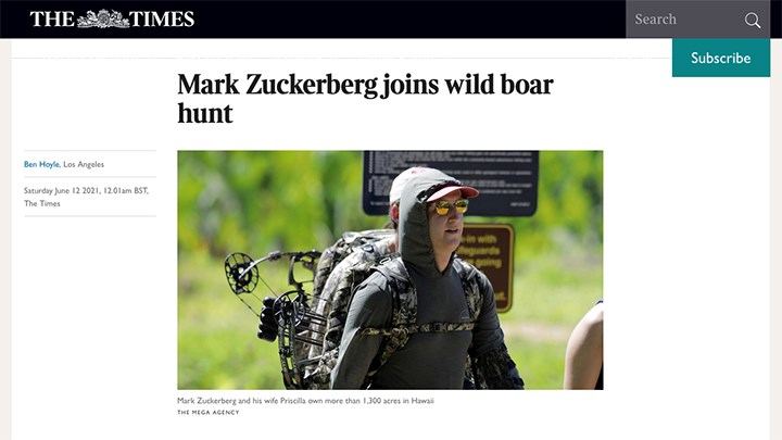 Facebook CEO Mark Zuckerberg Goes Viral over Hunter Training