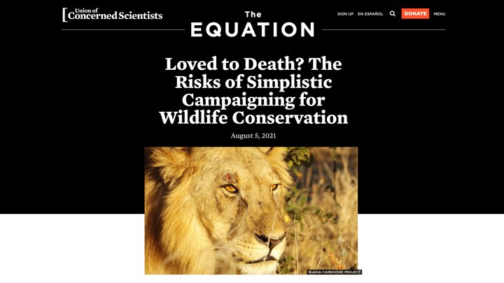 Article Calls Out Danger of Anti-Hunters Loving Animals to Death