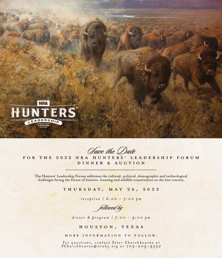 Save the Date: NRA Hunters' Leadership Forum 2022 Dinner & Auction