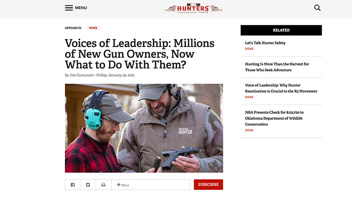 Millions of New Gun Owners NRA HLF Website Screenshot