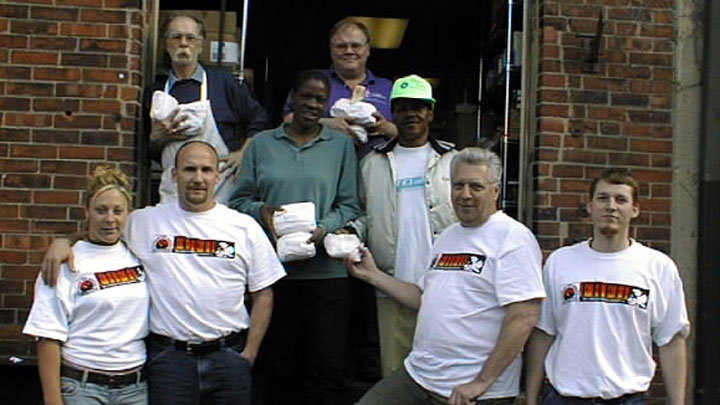 volunteers with the hunters for the hungry program