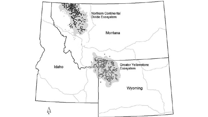 map of greater continental divide and greater yellowstone ecosystems