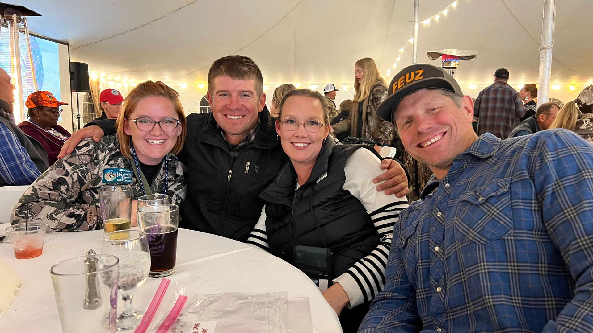 author, second from right, celebrates with hunting partners 