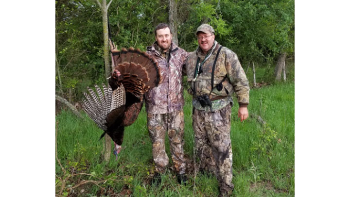 Based on his experience, the author (right) says that taking new hunters into the spring turkey woods is one of the best ways to introduce them to a lifetime of hunting enjoyment.