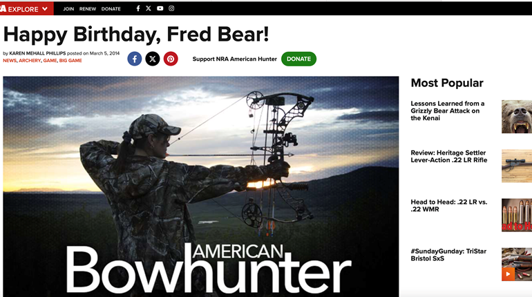 NRA Hunters' Leadership Forum | Happy Birthday, Fred Bear!
